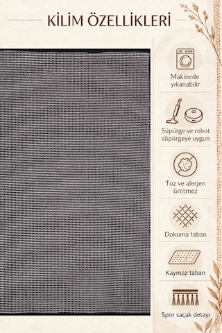 Şönil Kilim Salon Oturma Çocuk Odası Banyo Halısı Mutfak Halısı Balkon Halısı Yıkanabilir Kaymaz Tabanlı Yolluk Çizgili Giri