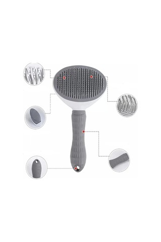 Maridet Pratik Kedi Köpek Tarağı Evcil Hayvan Fırçası Masaj Aleti + Hazneli Kıl Tüy Toplayıcı 2'li