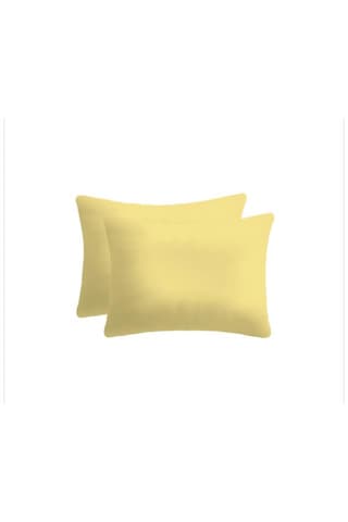 %100 Natürel Cotton Pamuk 2 Adet 35x45 Cm Lüx Yastık Kılıfı Pillow Case Sarı