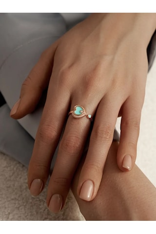 Zoloto Russkih Yürek Şeklinde 925 Ayar Gümüş Altın Kaplama Yüzük 226728243 Altın