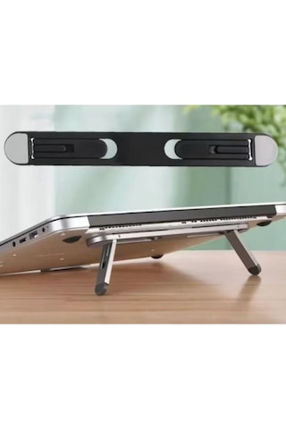 River World Laptoplar İçin Yapışkanlı Ve Katlanır 2 Kademeli Siyah Stand