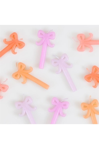 Meri Meri - Mini Bow Candles - Mini Fiyonk Mumlar - 10 Adet