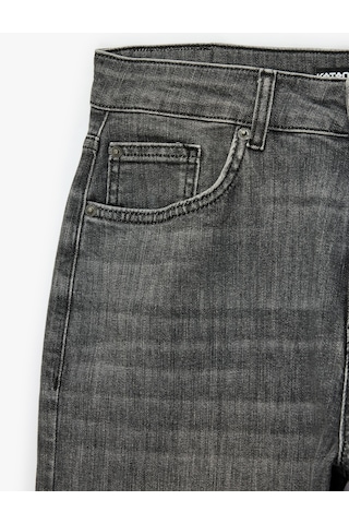 Koton Pamuklu Normal Bel Cepli Straight Fit Jean Pantolon - Mark Jean Siyah 7wam40033nd
