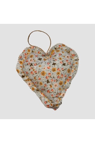 Uretti - Gamze 4416 - El Yapımı Kalpli İnci Dantelli Lavanta Tanecikli Kese 16cm - Açık Yeşil