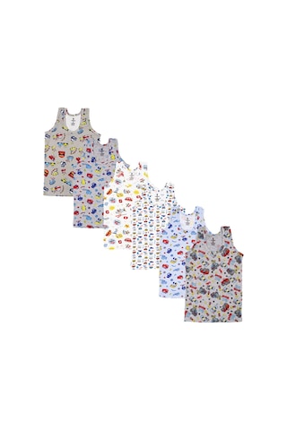 Ceylanoğlu 6'lı Likralı Empirme Erkek Çocuk Atleti- 346 Çok Renkli