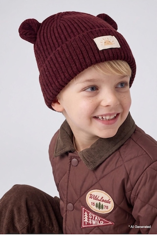 Defacto Dokuma Etiketli Kulaklı Triko Bere Erkek Bebek C8595a526wnbr230 Bordo-br230