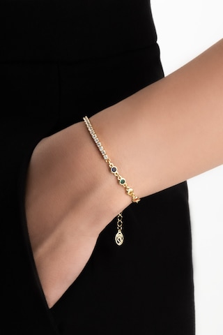 Gökkuşağı 18 Ayar Sarı Altın Kaplama 19 Cm Gümüş Su Yolu Bileklik Sarı