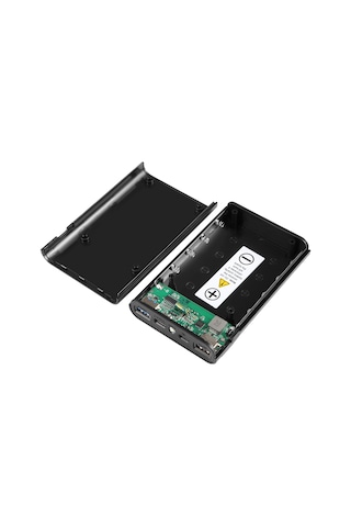 Haweel Dıy 4x 18650 Dahil Değil 12000mah Çift Yönlü Qc Şarj Cihazı Güç Bankası Kabuk Kutusu, 2x Usb Çıkışı Ve Ekranı, Destek Qc 2.0 / Qc 3.0 / Fcp / Sfcp / Afc / Mtk / Bc 1.2 / Pd Siyah