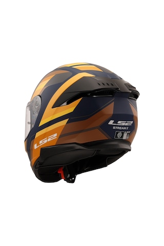 Ls2 Stream 2 Vintage Kask Kahverengi - Mat Navy Mavi - Turuncu