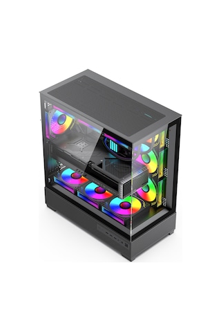 Zoko Alpha 7x120mm Argb Fan+kontrolcü+kumanda Pc Boş Siyah Kasa