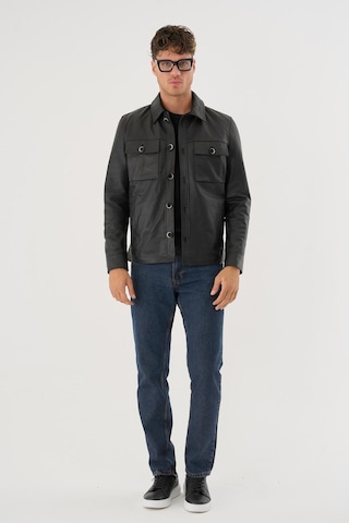 Grima Siyah Erkek Deri Mont Siyah