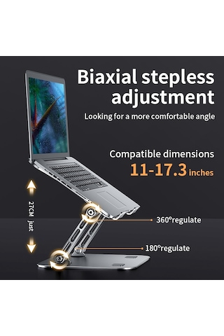 N16 Ayarlanabilir Masaüstü Isı Dağıtımı Dizüstü Standı Katlanabilir Alüminyum Alaşımlı Dizüstü Bilgisayar Yükseltici Tutucu