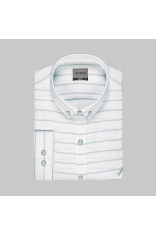 Sarar Goias Interview Slim Fit Erkek Gömlek 3174702 Yeşil