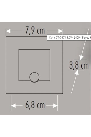 Cata Ct 5183 1.5 W Radar Sensörlü Koridor Kare Led Spot Günışığı