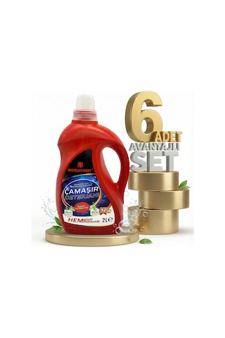 Worldchem Çamaşır Detarjanı Sıvı Renkliler 6x2 Lt 2 L
