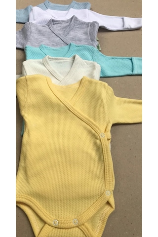 Özdemirlitekstil Bebelino Çıtçıtlı Body Kruvaze (6'Lı Paket) Çok Renkli