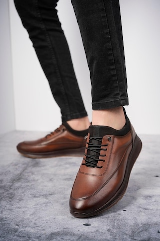 Muggo Fire Garantili Erkek Günlük Klasik Hakiki Deri Casual Rahat Ortopedik Ayakkabı Taba