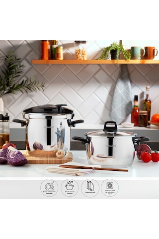 Set-116//863428//830420//831359 - Schafer Steel Master 24 Parça Çeyiz Seti Gümüş