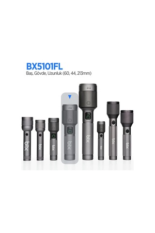 Flashlight Bx5101fl 60w Led, Max. 2300 Lümen Parlaklık Ve 850 Metreye Kadar Uzun Menzilli, Şarj Edilebilir, Led Güç