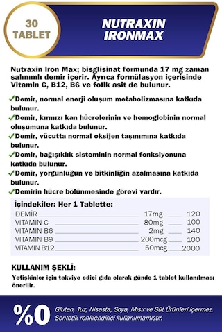 Nutraxin Iron Max 30 Tablet