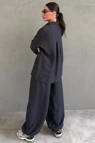 Madmext Füme Oversize Gömlek Balon Pantolon Kadın Takım Mg2779