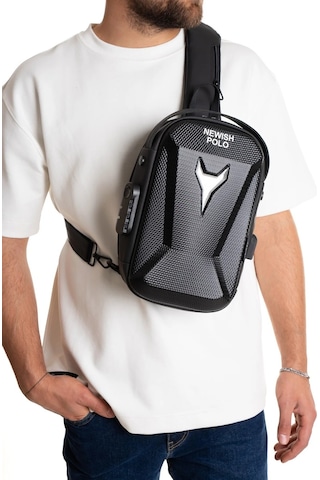 Newish Polo Erkek Şifreli Kilitli Su Geçirmez Tek Sırt Askılı Sling Bag Usb Ve Kulaklık Çıkışlı Çapraz Omuz Ve Sırt Çantası Siyah