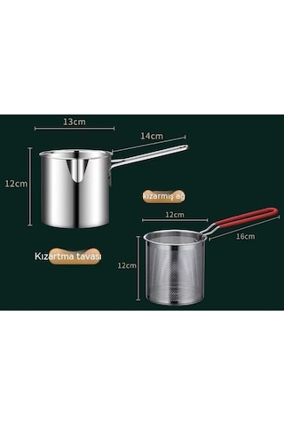 Diğer Luckystar1 Yeni Tasarım Paslanmaz Çelik Fritöz Süzgeç Ahşap