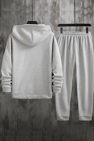 Uyguntarz Unisex Los Angles Baskılı Eşofman Takımı Gri