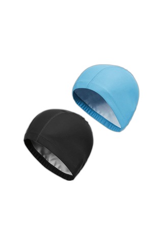 2 Adet Yüzme Bonesi Havuz Yüzme Yetişkinler İçin Yüzme Bonesi Yum Mavi - Siyah