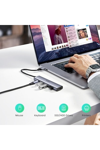 Ebitda Ürün Adı: Ugreen 20805 Çok Portlu Yüksek Hızlı Usb Hub Dönüştürücü Adaptör