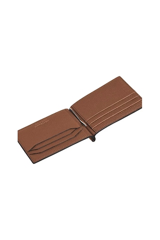 Mont Blanc Montblanc Grain Deri Para Klipsli 6 Bölmeli Cüzdan 221400 Kahverengi