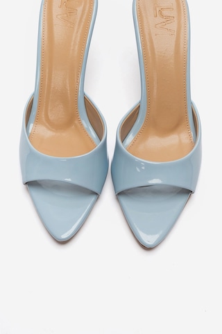 Luvishoes Tıera Bebe Mavi Rugan Kadın İnce Topuklu Terlik