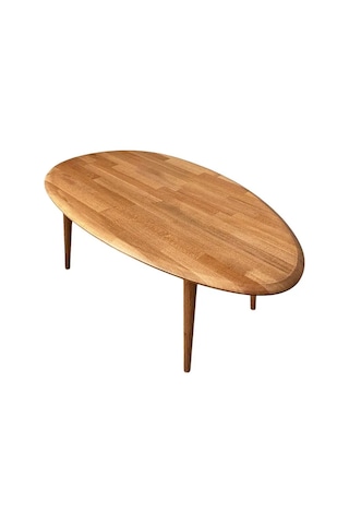 Fawdecor Asimetrik Masif Ahşap Modern İskandinav Oval Kestane