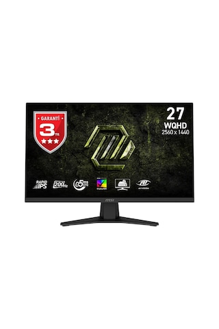 Msı Mag 274qf E20 27 2560x1440 Wqhd 200hz 0.5ms Hdmı Dp Vesa Display Hdr 400 Amd Freesync Premium Rapid Ips Gaming Monitör