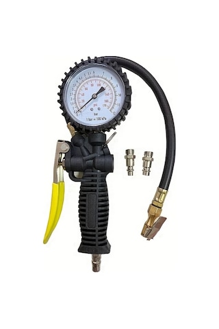 Xuweiwei Analog Ekranlı Yüksek Hassasiyetli Dijital Lastik Basınç Göstergesi Sarı Tutma Ölçeği Dayanıklı İzole Edilmiş Çoklu Adaptörler İçerir