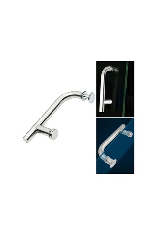 Pazly 2 Delikli 145mm Paslanmaz Duş Kapı Kolu, Dayanıklı, Kolay Kurulum, Şık, Krom Kaplama, 200mm Uzunluk