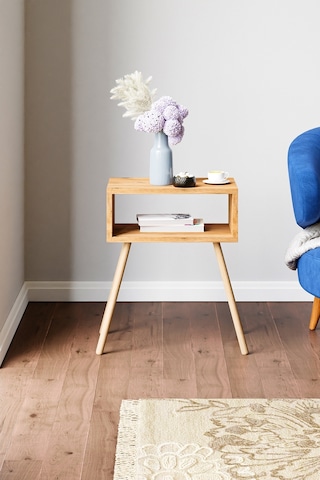 İntergo Ahşap Ayaklı Raflı Komodin Atlantik Çam