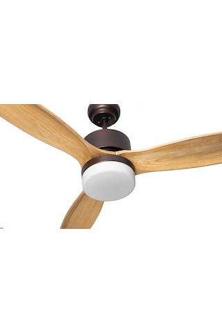 Alsanfan Modern Kahverengi Motor Krem Kanat Aydınlatmalı Uzaktan Kumandalı Tavan Vantilatörü 132cm