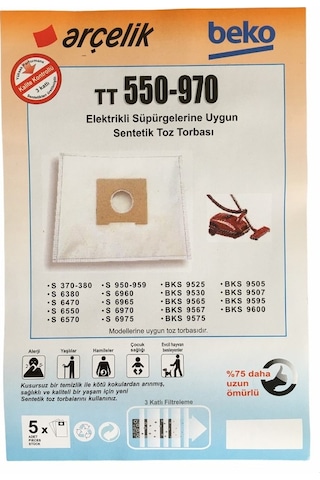 X-Bag Arçelik Uyumlu S 6965 Süpürge Toz Torbası 20 Adet Standart X-Bag Arçelik Uyumlu S 6965 Süpürge Toz Torbası 20 Adet Standart
