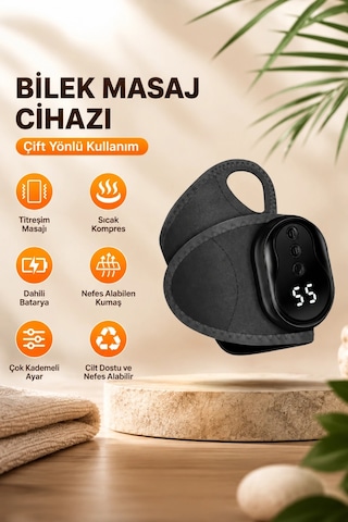 Auhma Amg40 Şarj Edilebilir Akıllı Isıtmalı Masaj Aleti 3 Kademeli Titreşim & 5 Kademeli Isı Ayarlı Gri