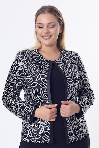 Ladies First Büyük Beden 3814 Lacivert Ceket+Bluz Takım 001