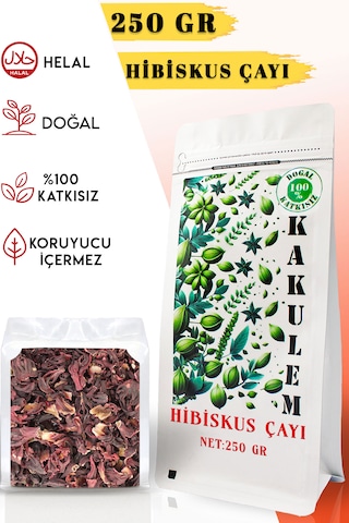 Kakulem Sertifikalı 250 Gr Doğal Kurutulmuş Hibiskus Çayı Nar Çiçeği