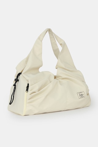 İcone Bag Icone Pliseli Fermuarlı Yoga Çantası, Fitness Çantası, Gym Heybe Görünümlü Pliseli Spor Çantası Krem