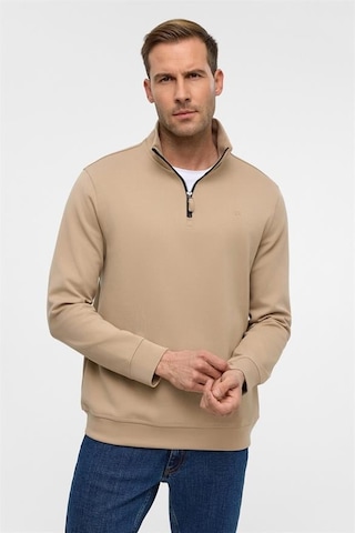 Süvari Bej Regular Düz Yarım Balıkçı Yaka Sweatshirt Bej