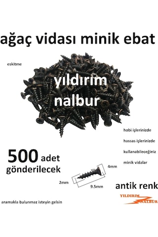 Ağaç Vidası 500 Adet Mini Antik Renk Hobi Vida Küçük Boy Ahşap Vi Ağaç Vidası 500 Adet Mini Antik Renk Hobi Vida Küçük Boy Ahşap Vi