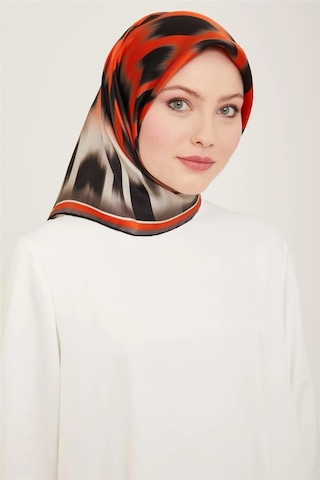 Armine Sura İpek Eşarp Turuncu, Siyah