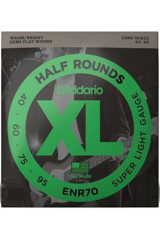 Daddarıo Enr70 Bass Gitar Tel Seti, Half Round Bass, Regular Lıght