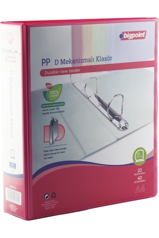 Bigpoint 4D Mekanizmalı Klasör 7 cm Açık Kırmızı
