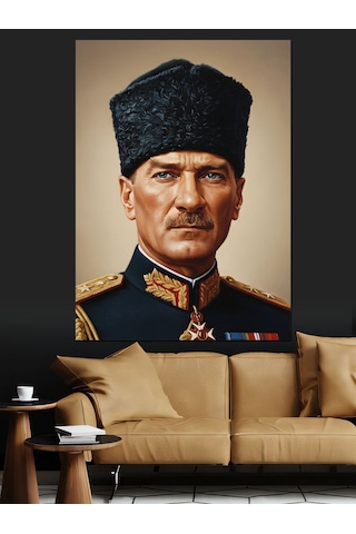 Eski Osmanlı Padişahı Portre Dekoratif Kanvas - Mdf Ahşap Tablo