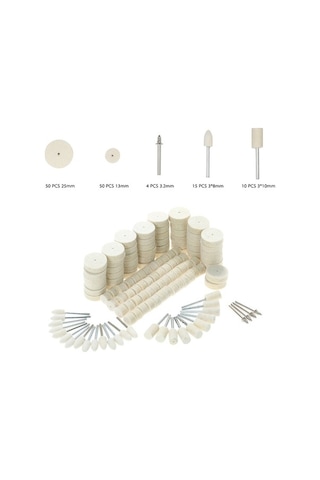 Pazly 129 Parça Profesyonel Yün Cila Tekerleği Seti - Metal Ve Ahşap Parlatma Zımparalama Aksesuarları